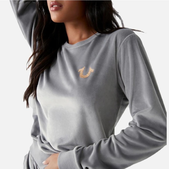 True Religion Sweaters - True Religion Womens Velvet Graphic Pullover Sweater ⭐️